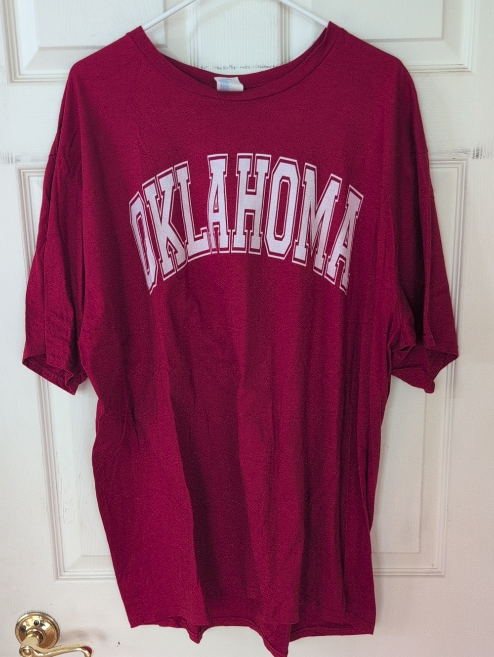 Oklahoma Graphic Tee - Crimson with White Lettering 3XL